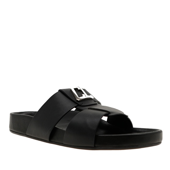 Christian Louboutin Dhabubizz Sandals Black Leather Size 11 US New